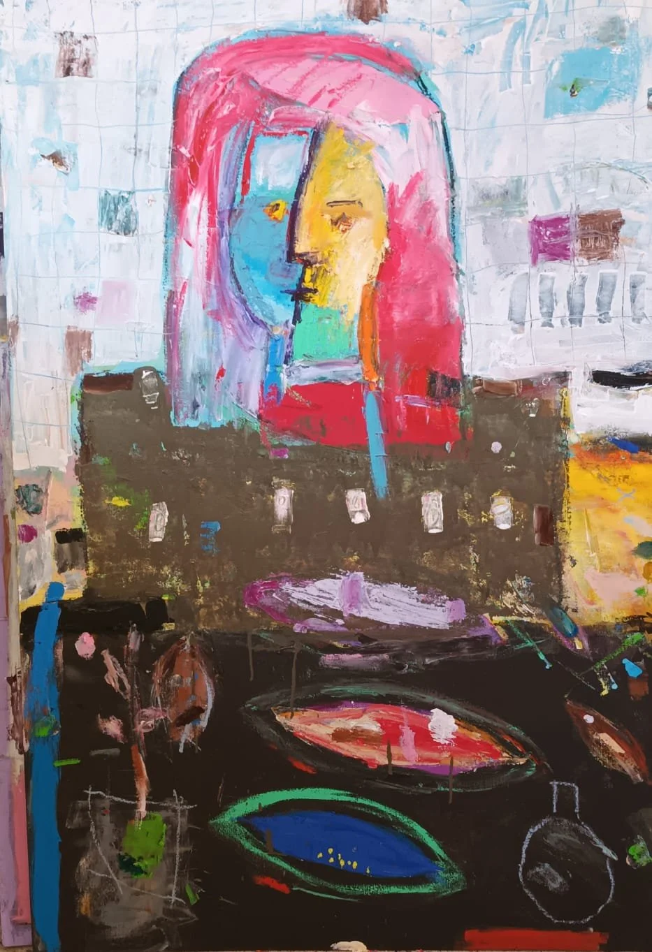 "MAQUILLAJE" 
óleo/tablero entelado 122x81 cm 
2023 no disponible