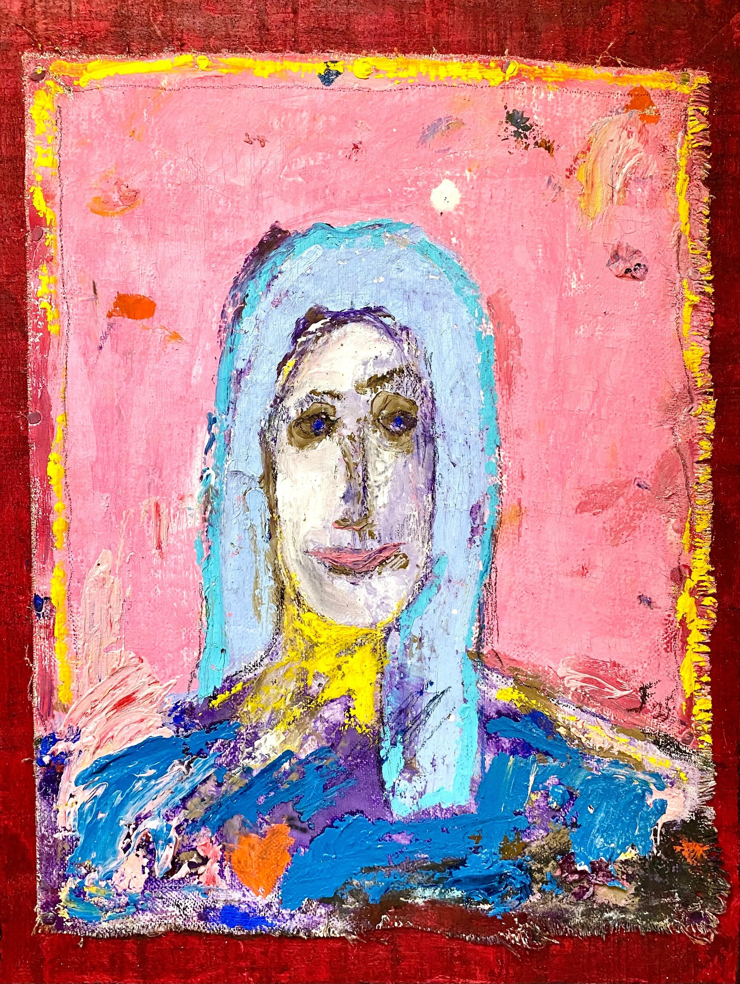 ELLA ES JUANA 
óleo/retazo 42X32 cm 
2025 NO DISPONIBLE