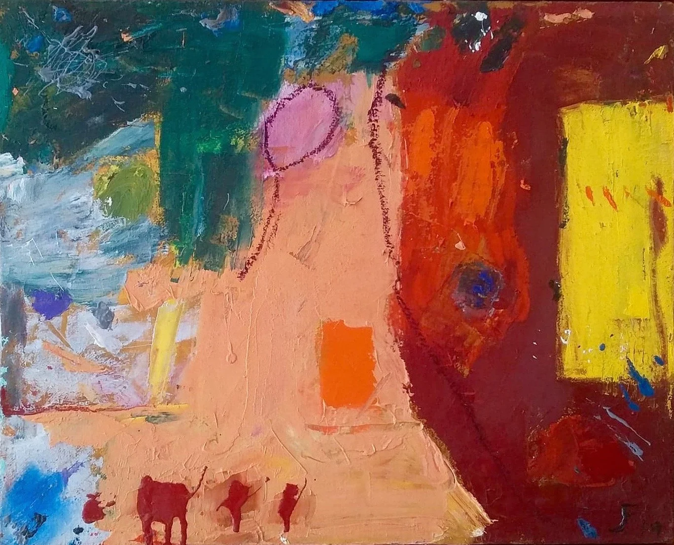 "AMANECER RANCHERO" 
óleo /lino 33x41 cm
2019 no disponible