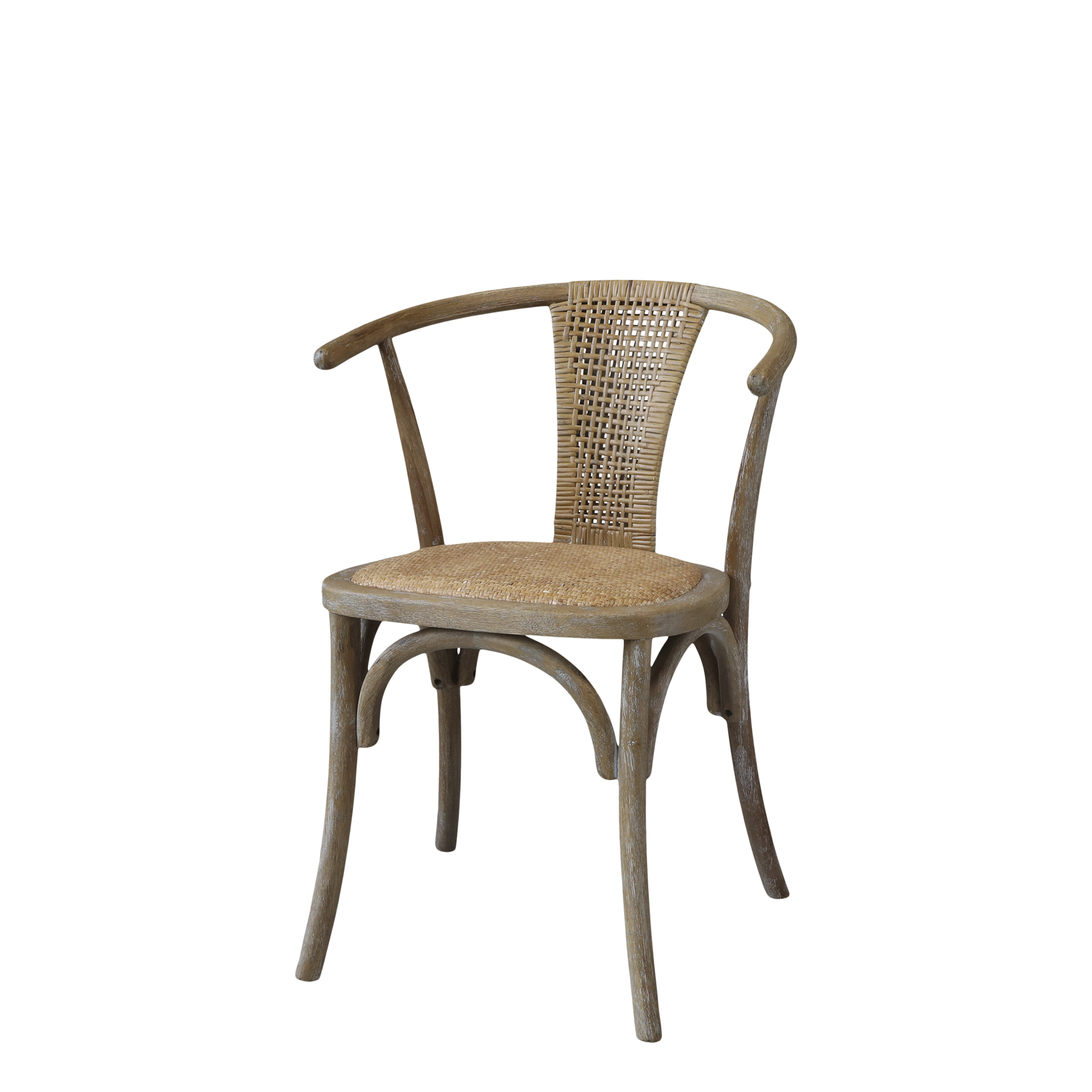 Rattan-Back Dining Chair