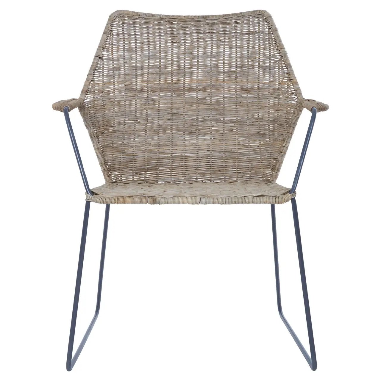 Angled Design Natural Rattan Chair