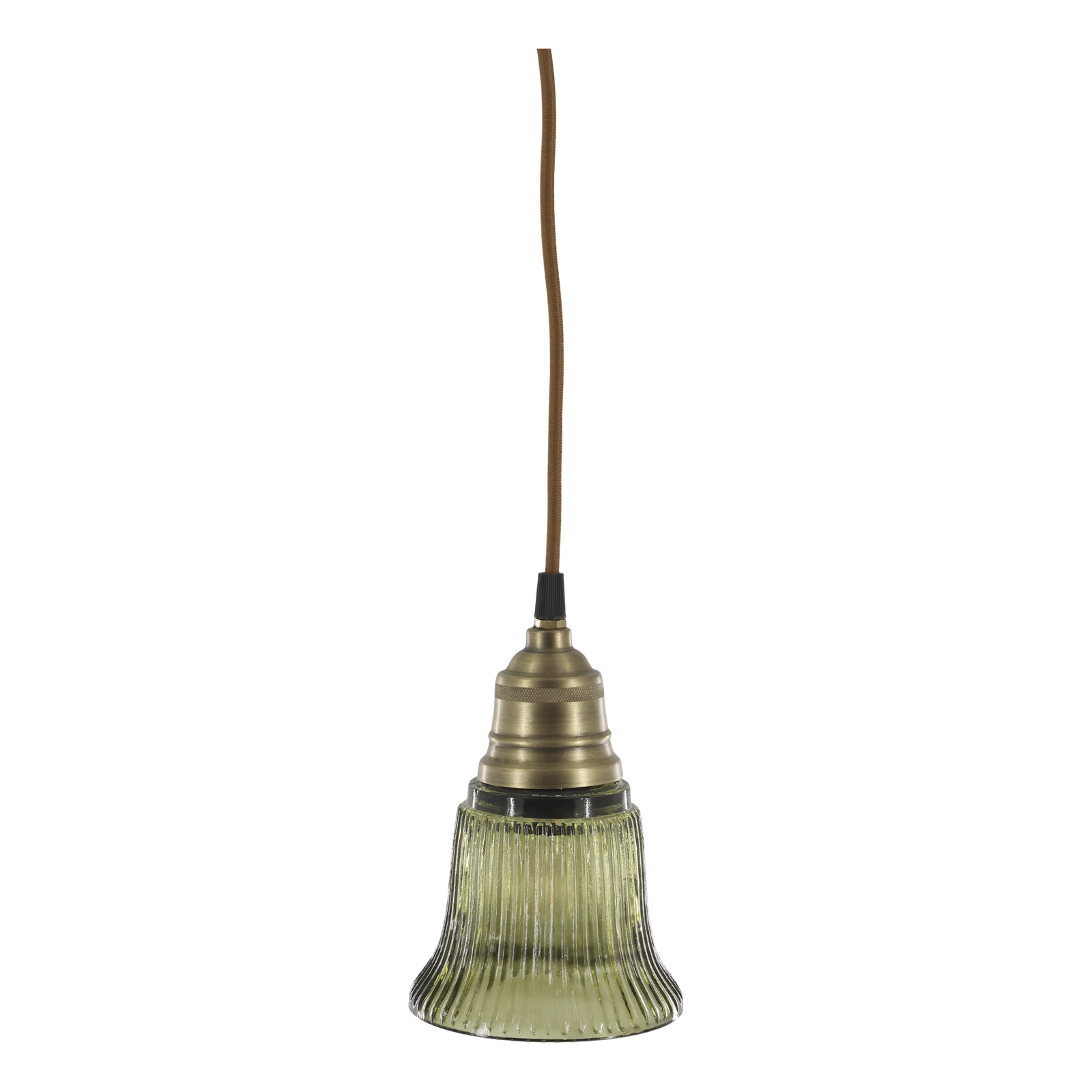 Olive Ribbed Glass Pendant Light £60