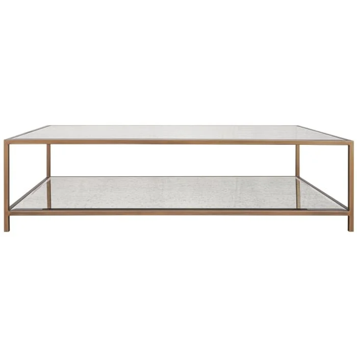 Antique Brass Rectangular Coffee Table