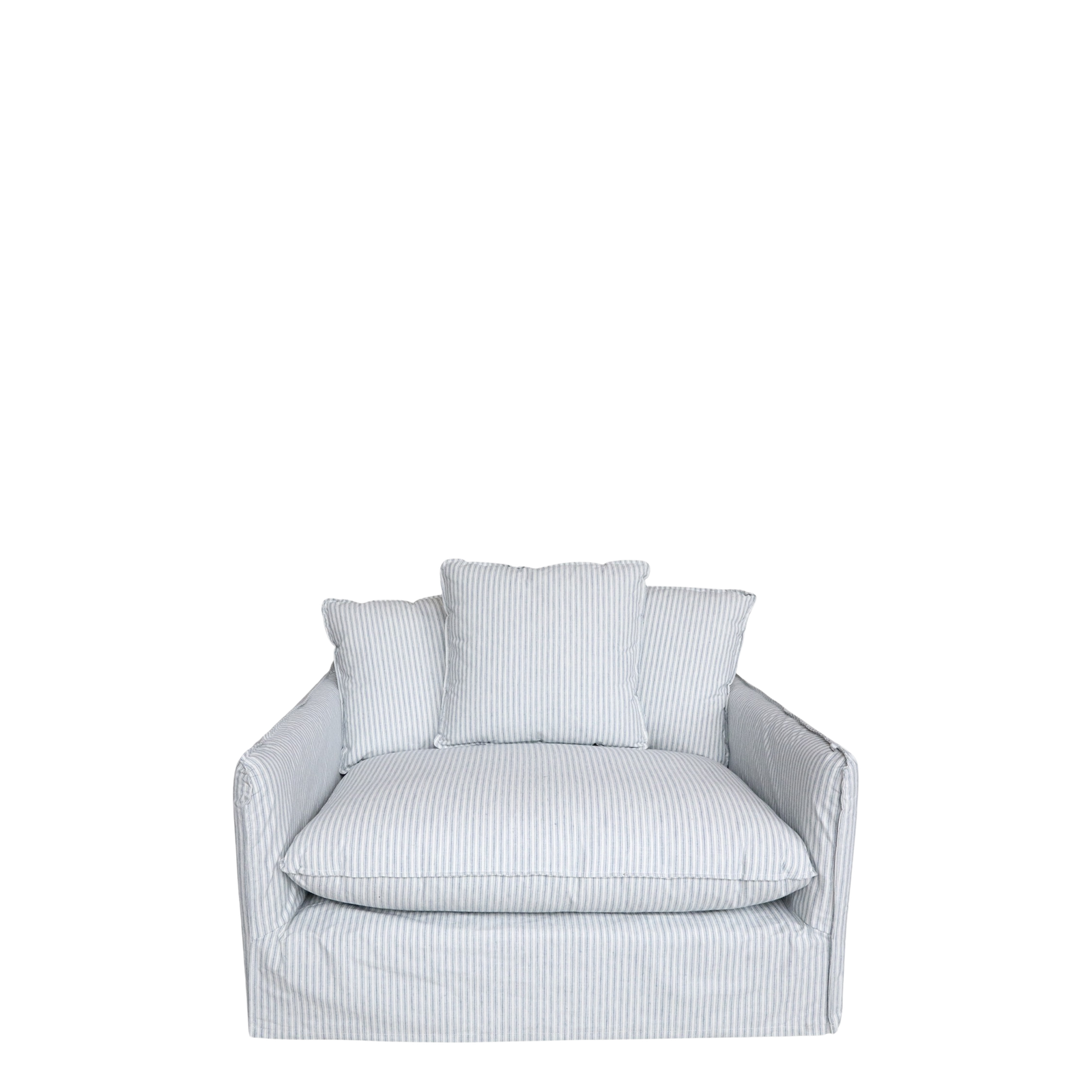 Blue & Cream Striped Loveseat £1,395