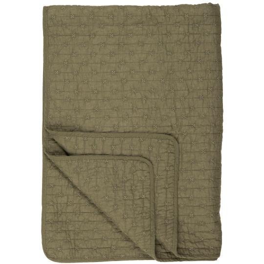 Quilt Olive w Cross-Stitches
