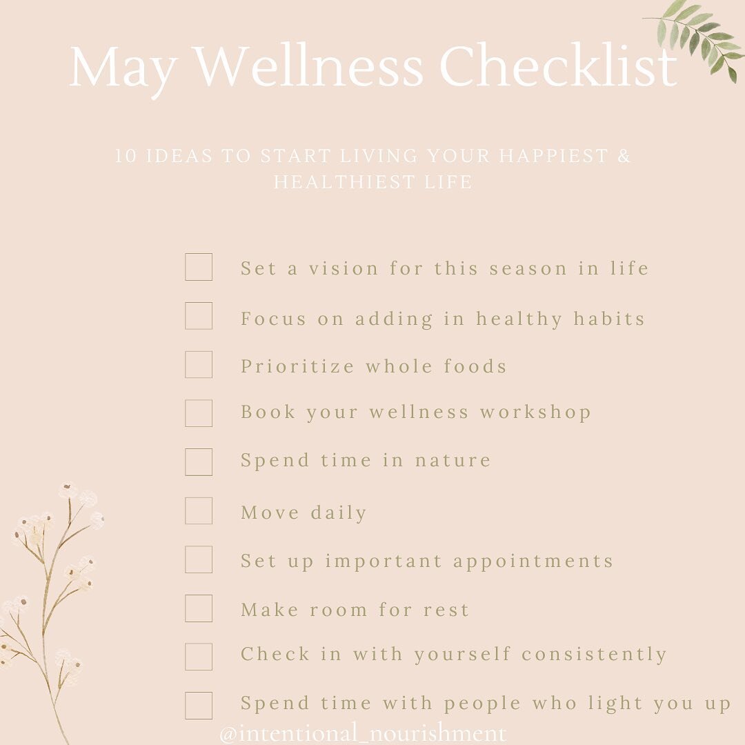 Ready to have one of your best months yet?

To get started- here&rsquo;s 10 ideas to start living your happiest &amp; healthiest life this month! 

1. Set a vision for this season in life- how do you want to be feeling &amp; living this month? 
2. Fo
