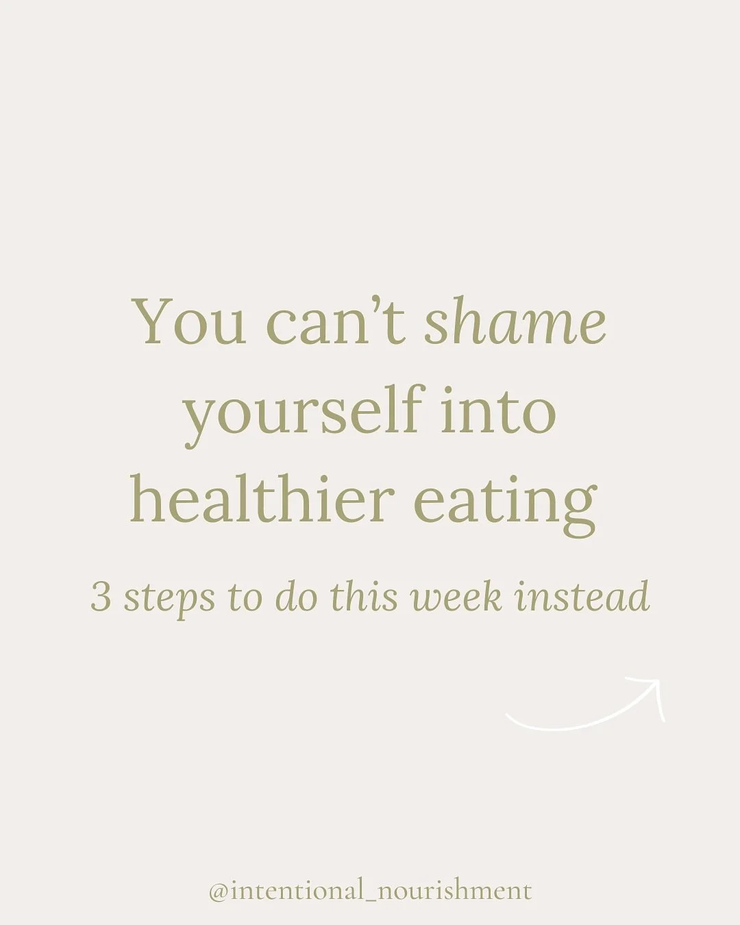 You can&rsquo;t shame yourself into healthier habits - but you can nourish yourself there 🤍

Here&rsquo;s what to focus on this week ⬇️

Slow down &ndash; Limit distractions, take a few deep breaths, and eat mindfully. You&rsquo;ll improve digestion