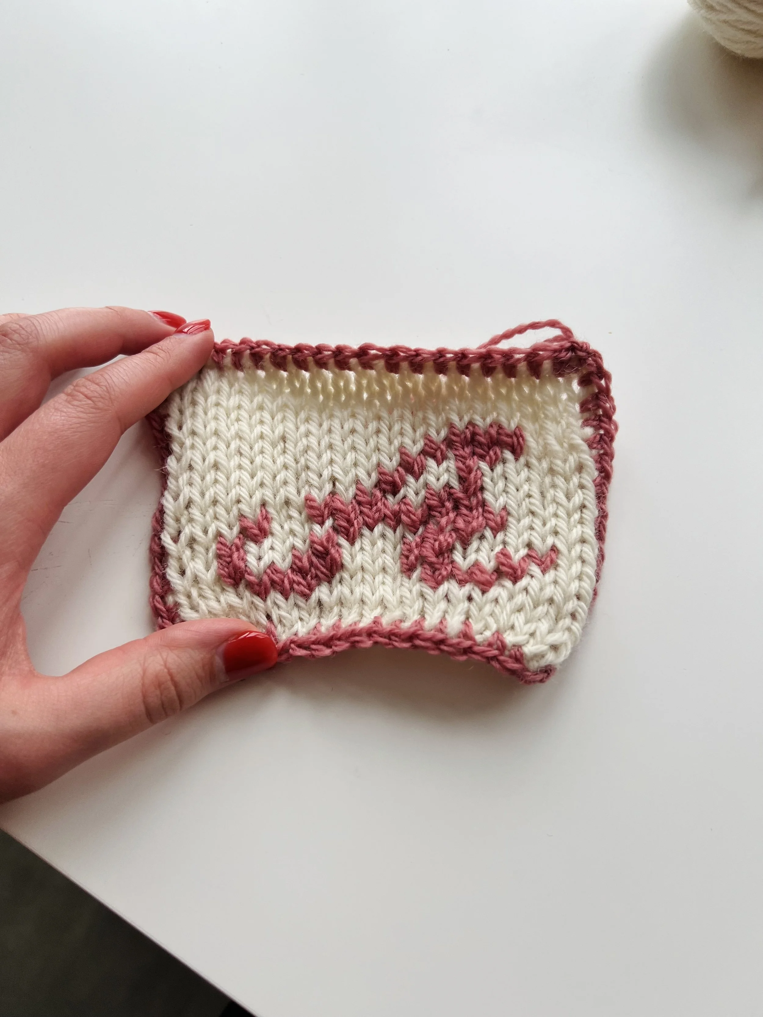 cursive duplicate stitch alphabet swatches