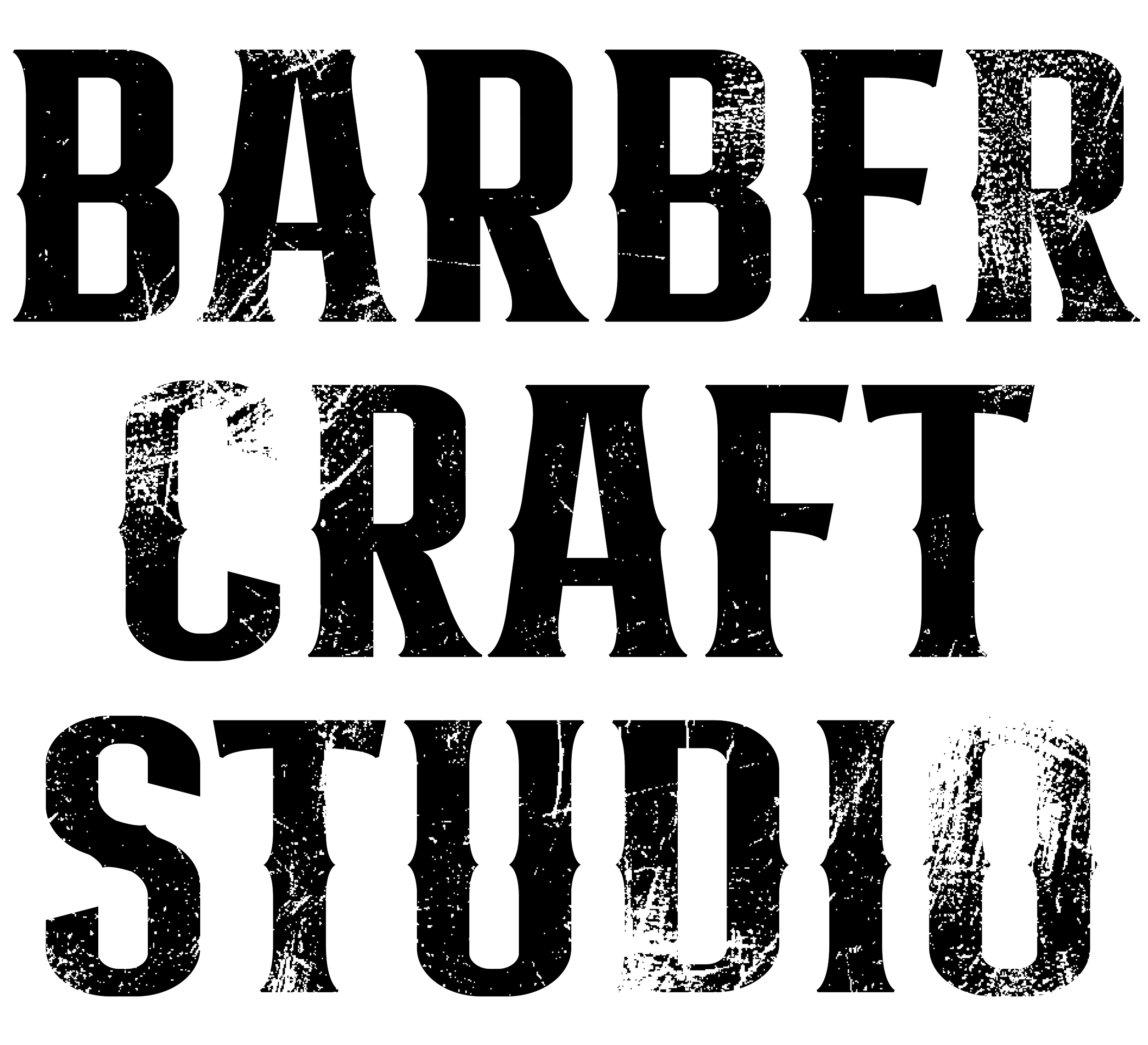 Barber craft studio text logo