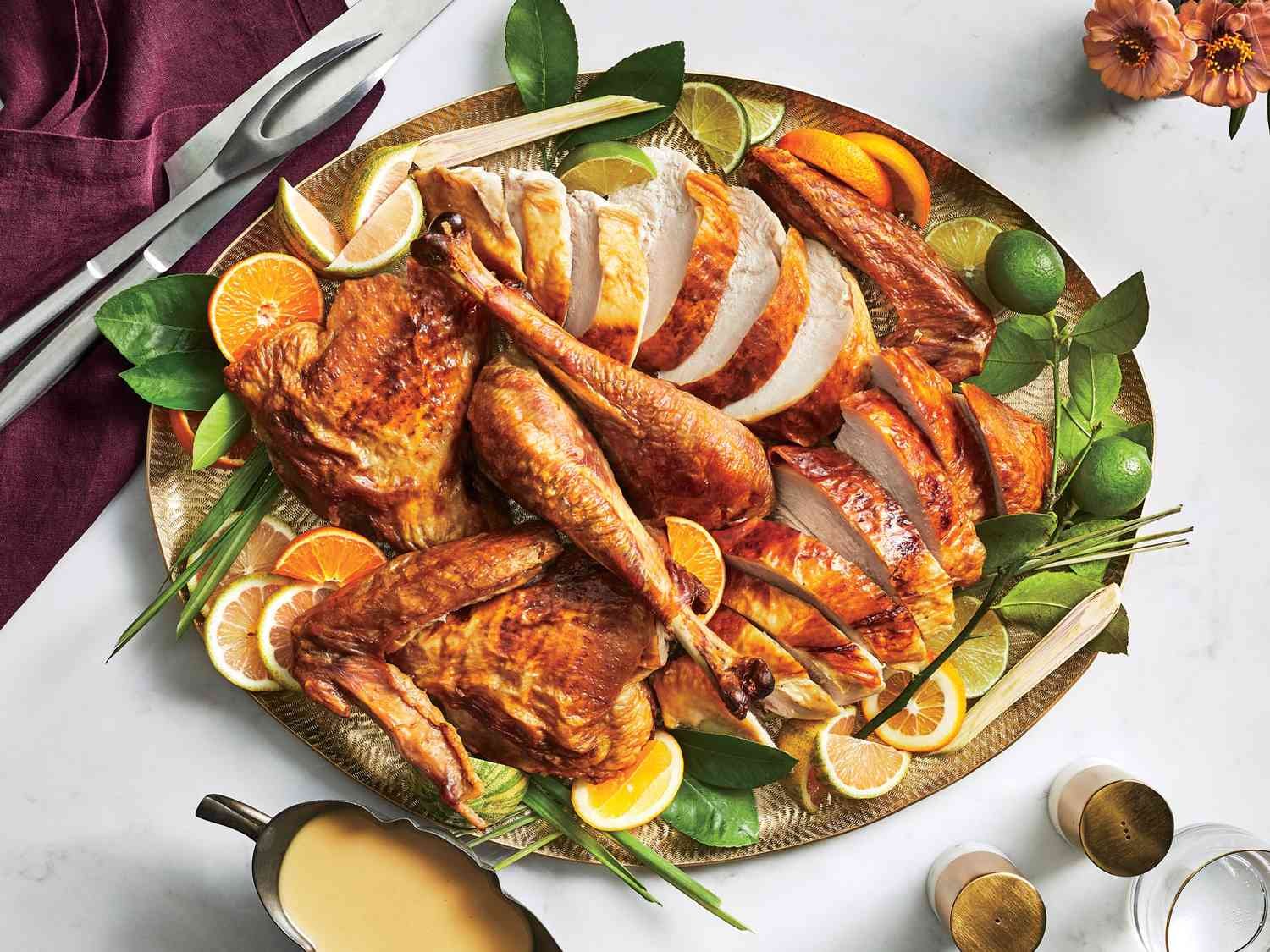 Locally Sourced Brined and Cooked Mixed Turkey Meat, Carved (GF, DF) - $17/lb (serves 2-3)
