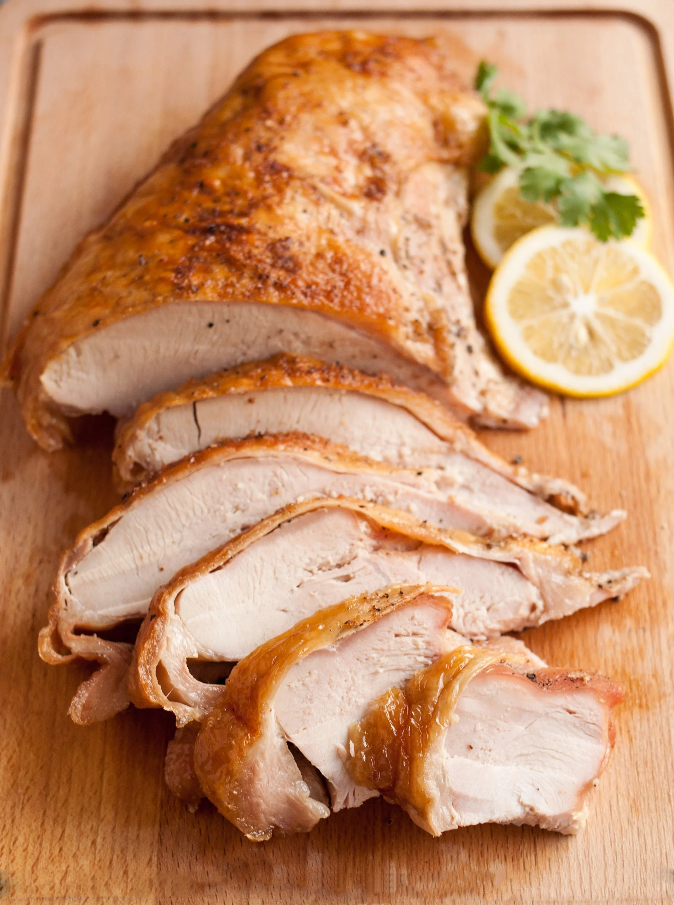 Locally Sourced Brined and Cooked Turkey Breast Meat, Carved (GF, DF) - $18/lb (serves 2-3)