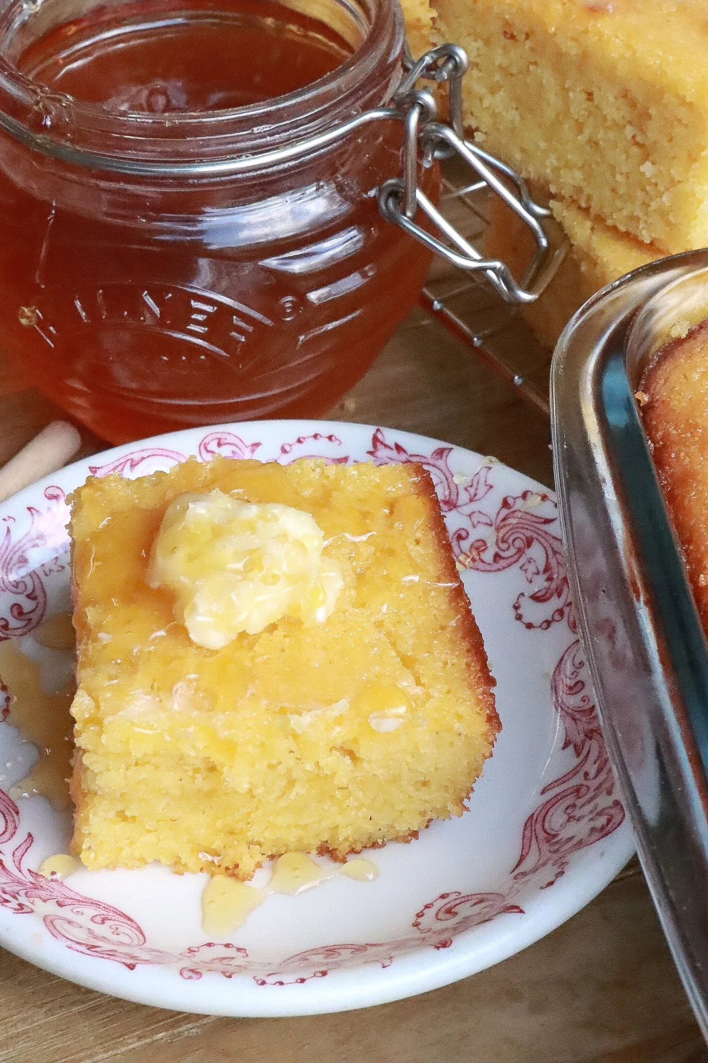 Honey Soaked Cornbread with French Butter and Hot Honey - $24/dozen