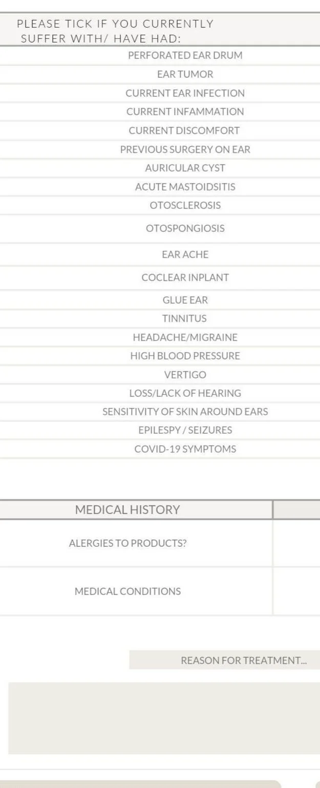Hopi Ear Candles Consultation Form — The You Room