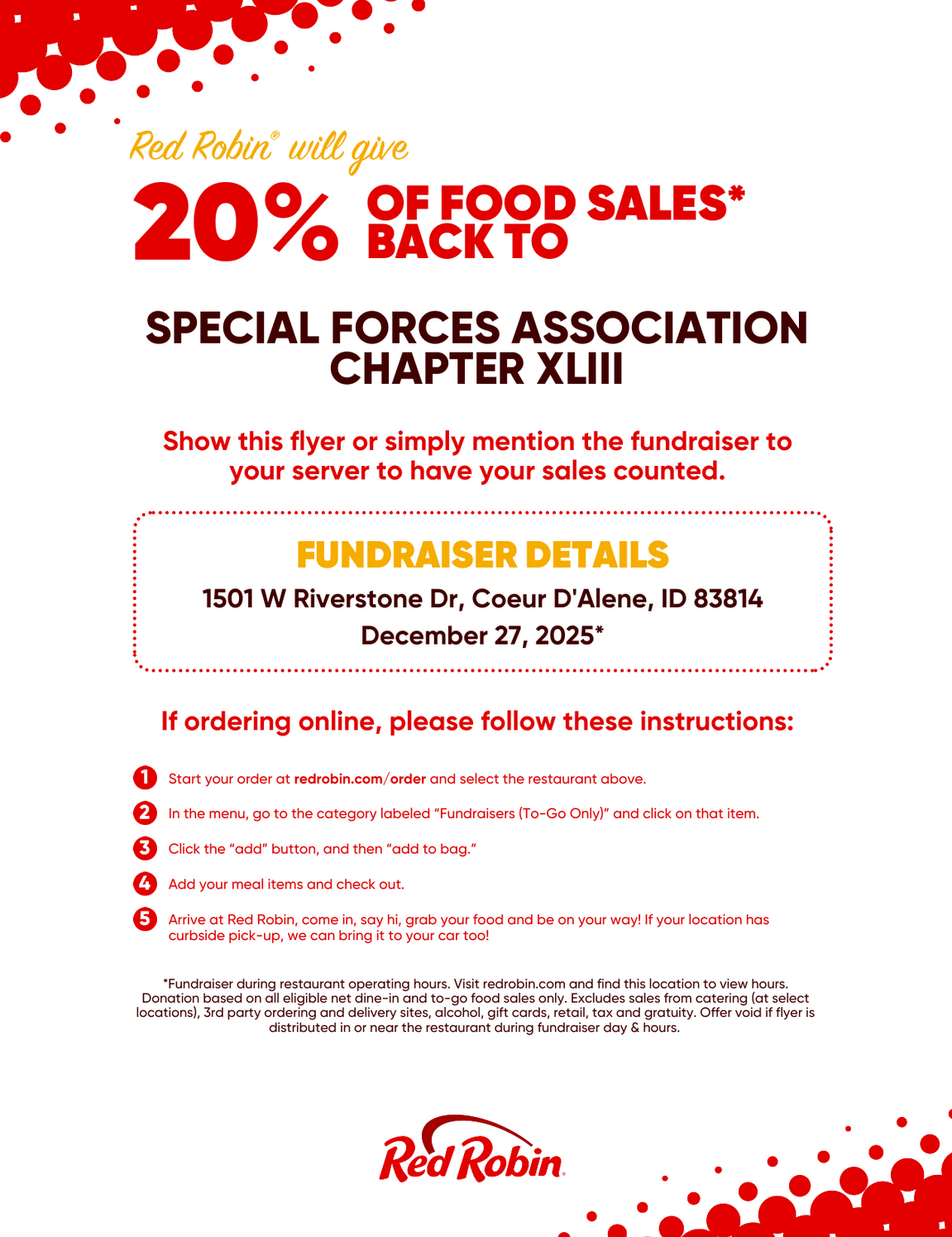 Red Robin SFAXLIII Fundraiser