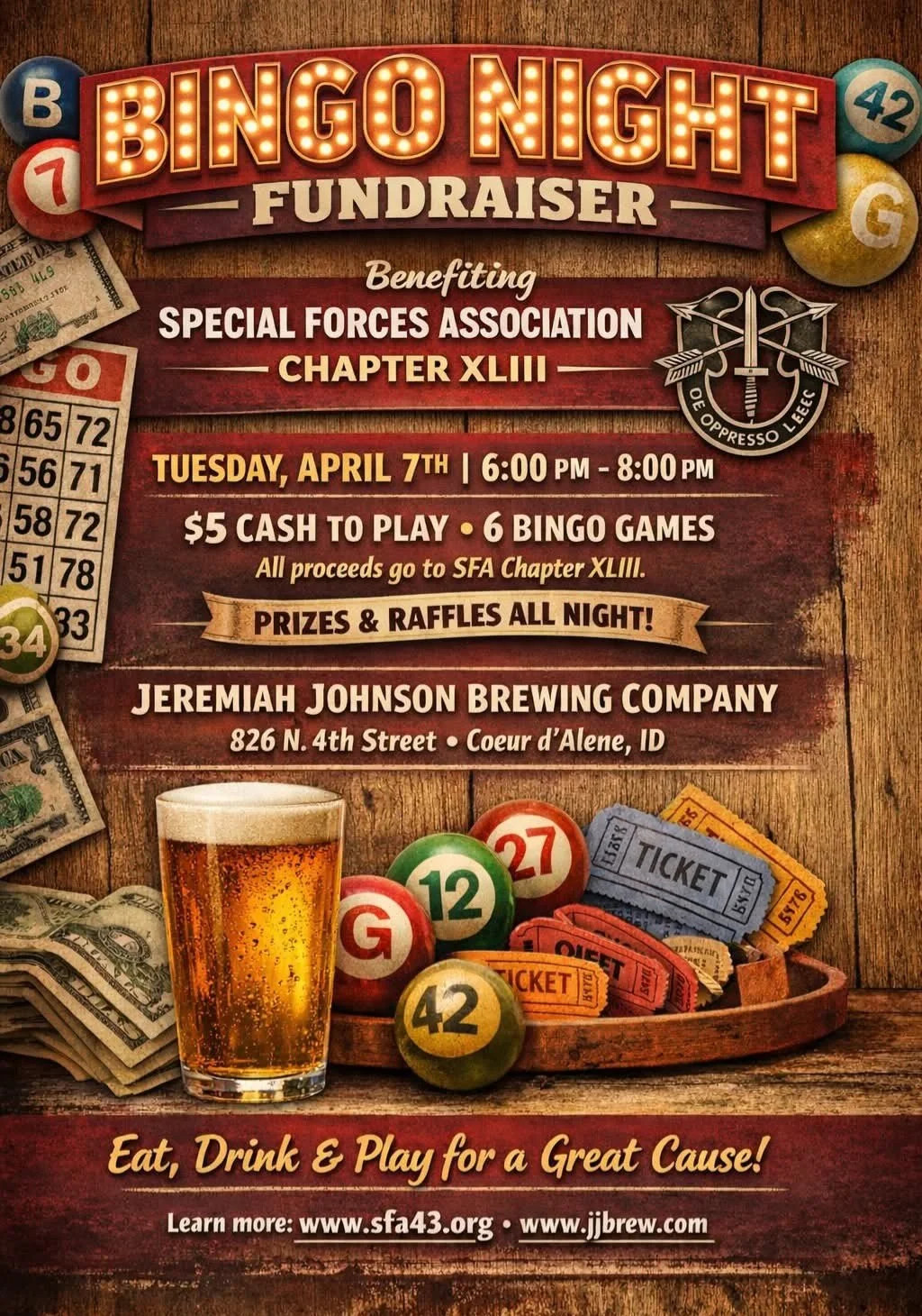 Bingo Night at Jeremiah Johnson Brewing Company
