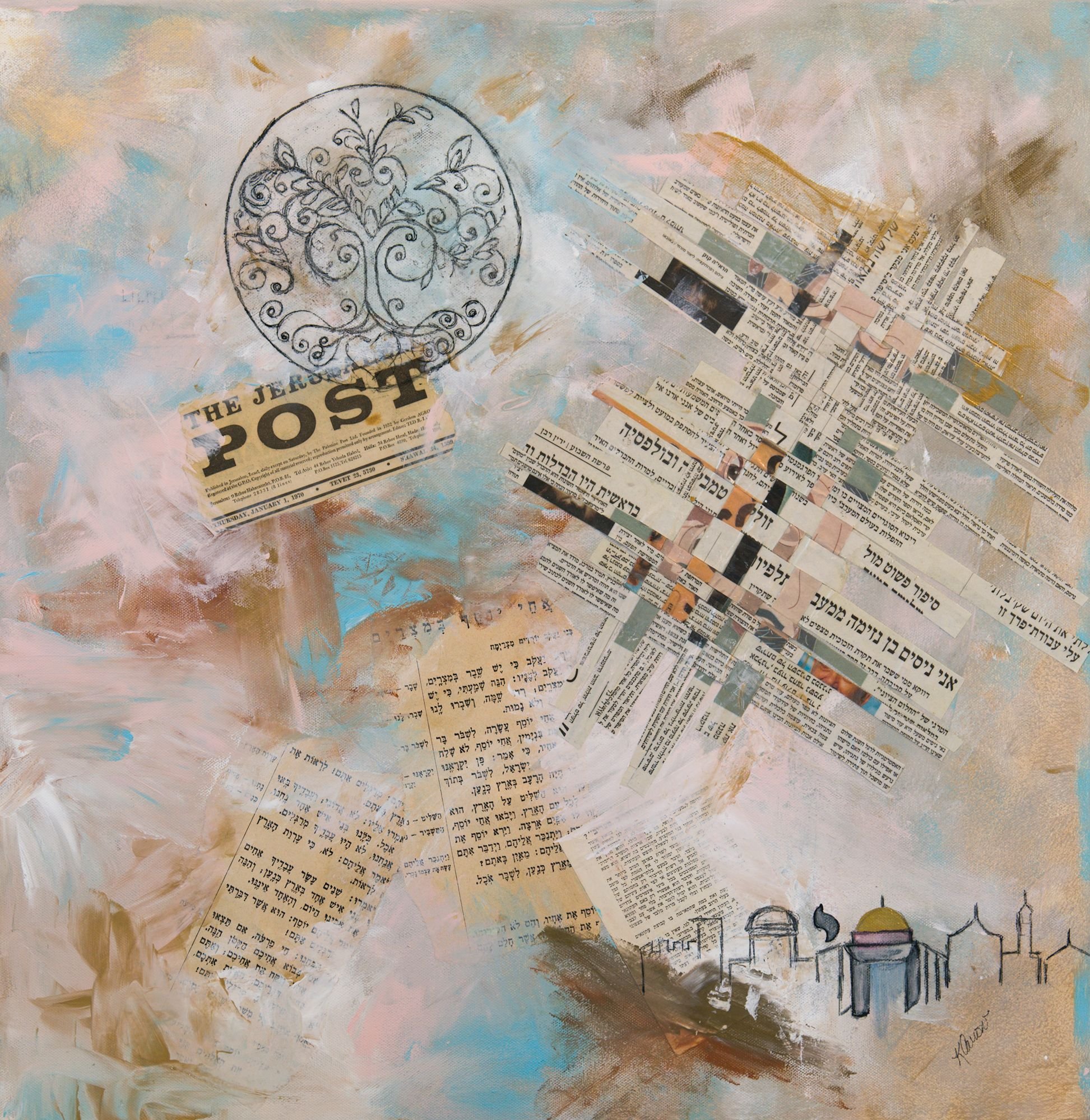 Tree of Life, mixed media on canvas, 36" x 36", $525