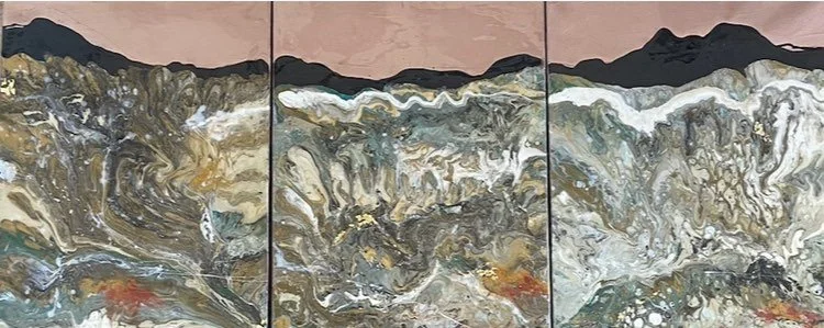 Resin Landscape Triptych, mixed media, 48" x 60", $225
