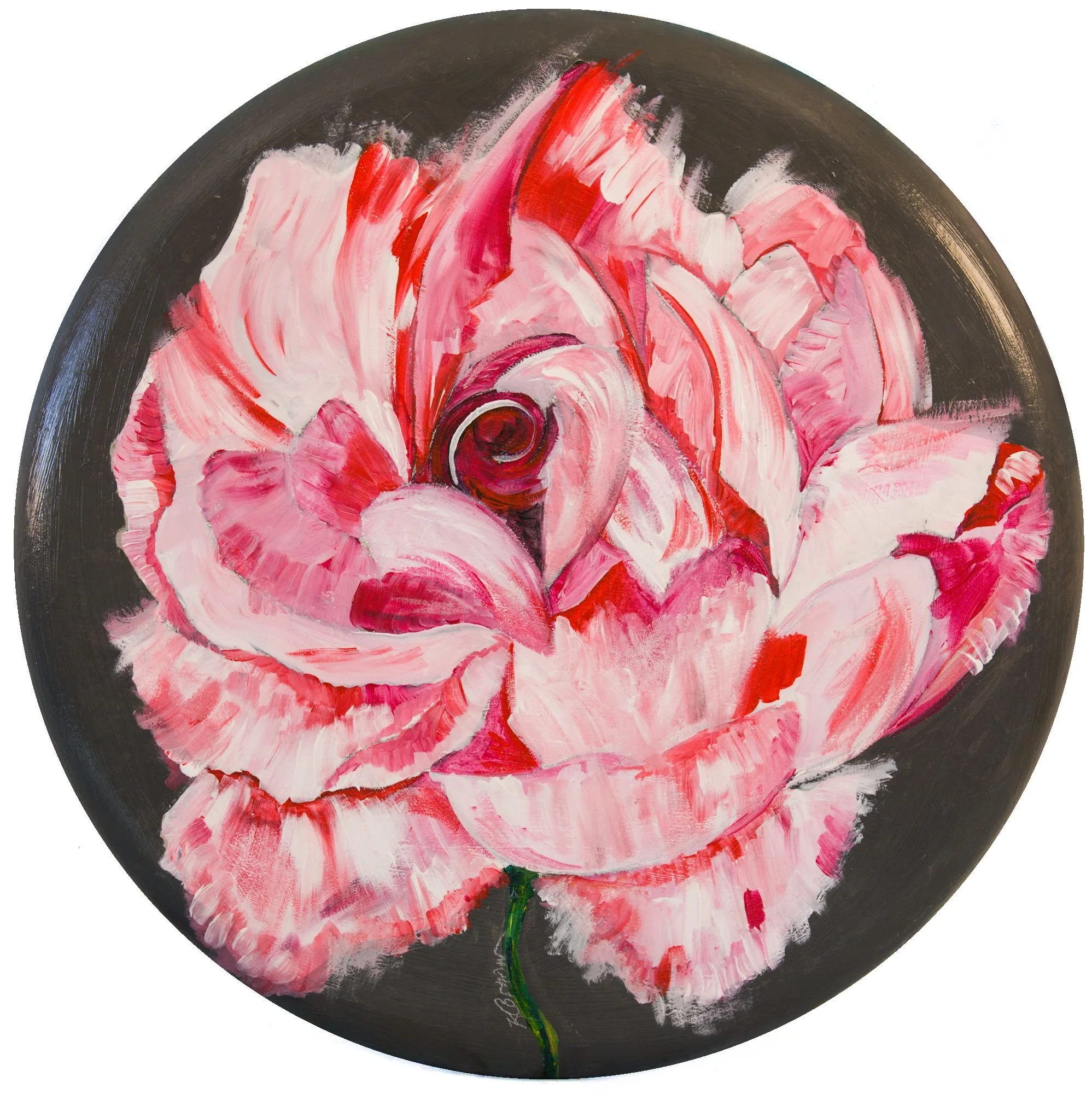 Homage to Mary Lou, acrylic on canvas, 23" diameter, $275 