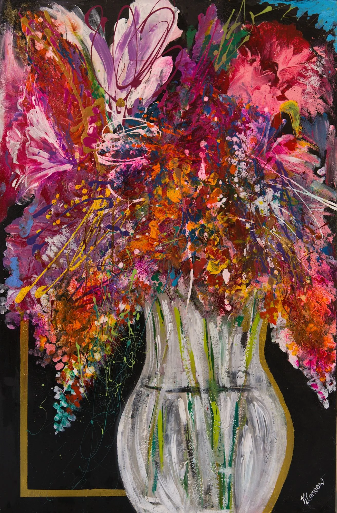 Bouquet, mixed media,  24" x 28", $525