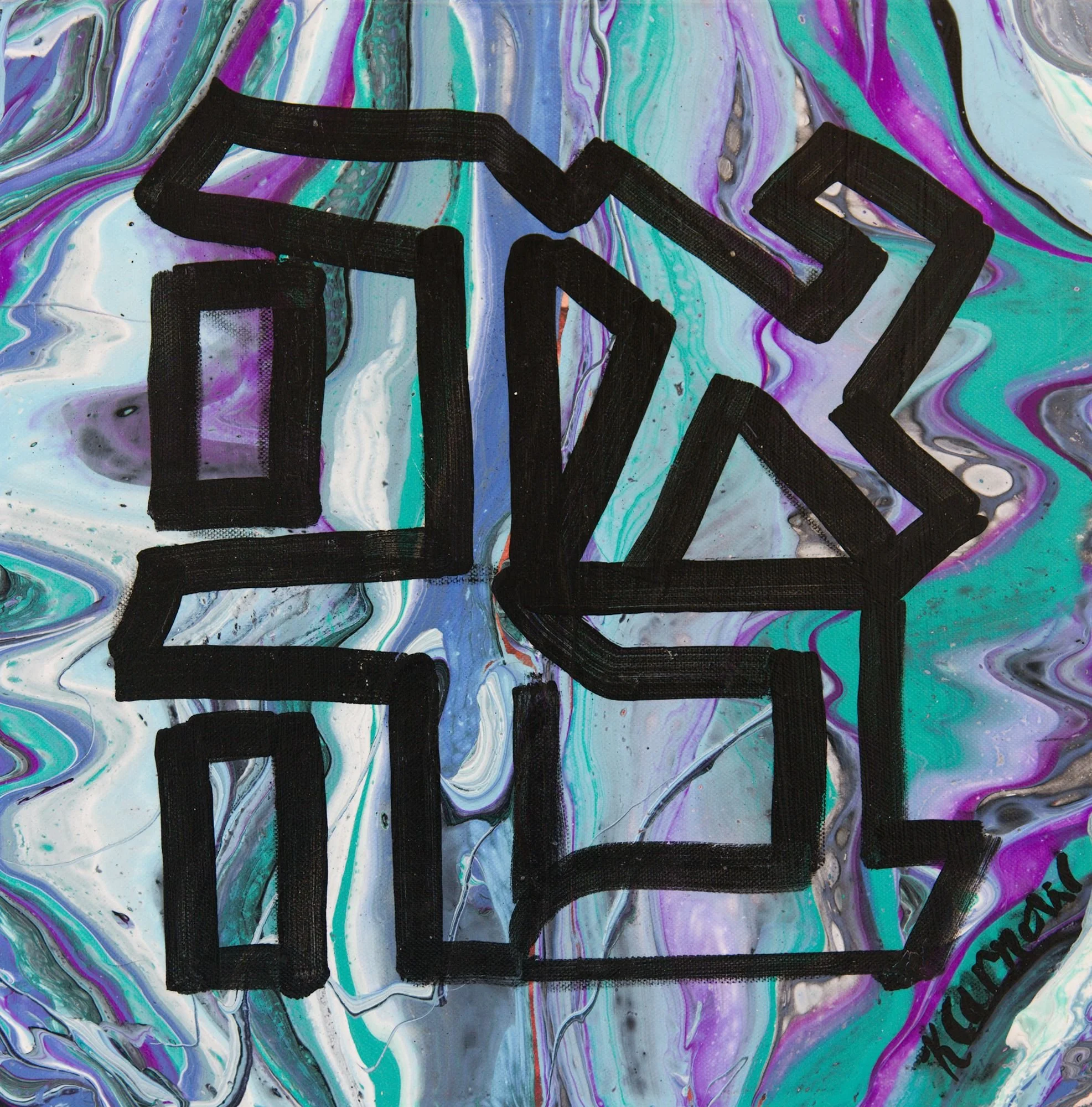 Love, acrylic on canvas, 12" x 12" $75