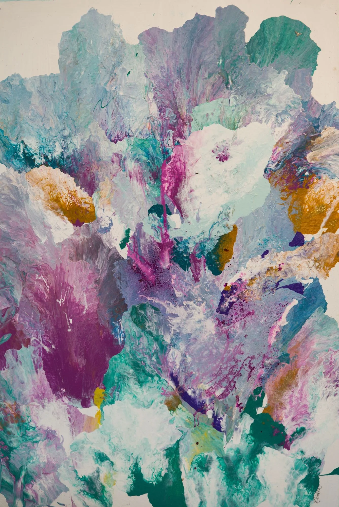 Orchid, acrylic on canvas, 24" x 36", $ 525