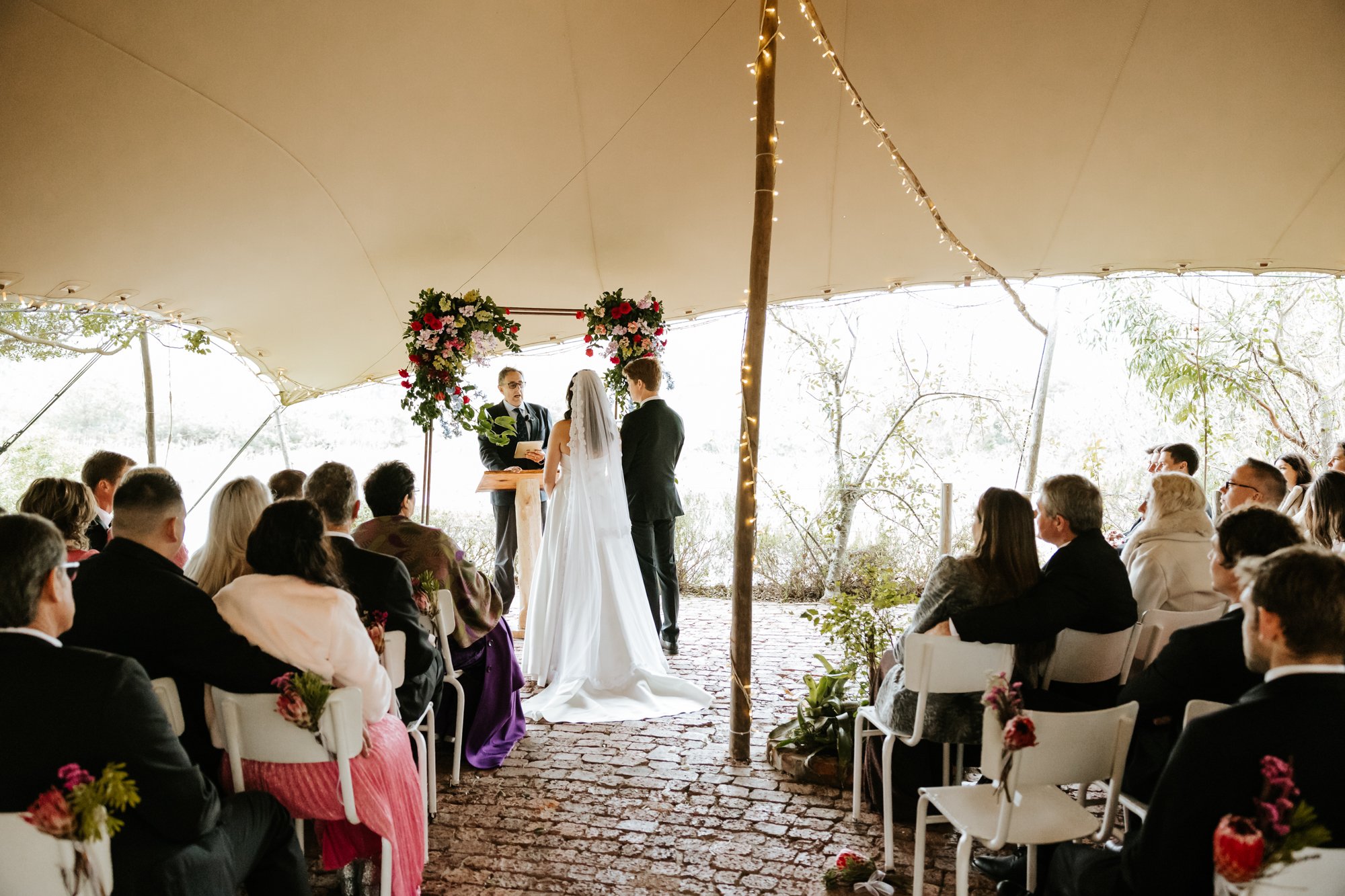 Derick and Christine during their wedding at De Uijlenes in the Overberg