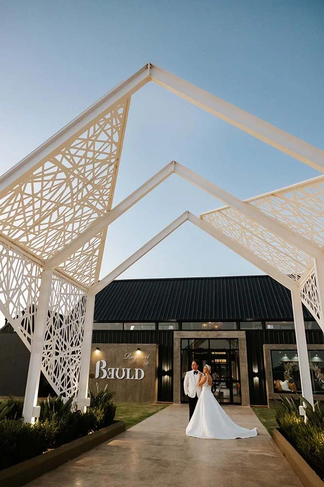 South African wedding couple photographed at an elegant wedding venue