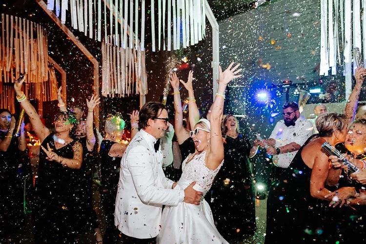 Wedding dance floor celebration