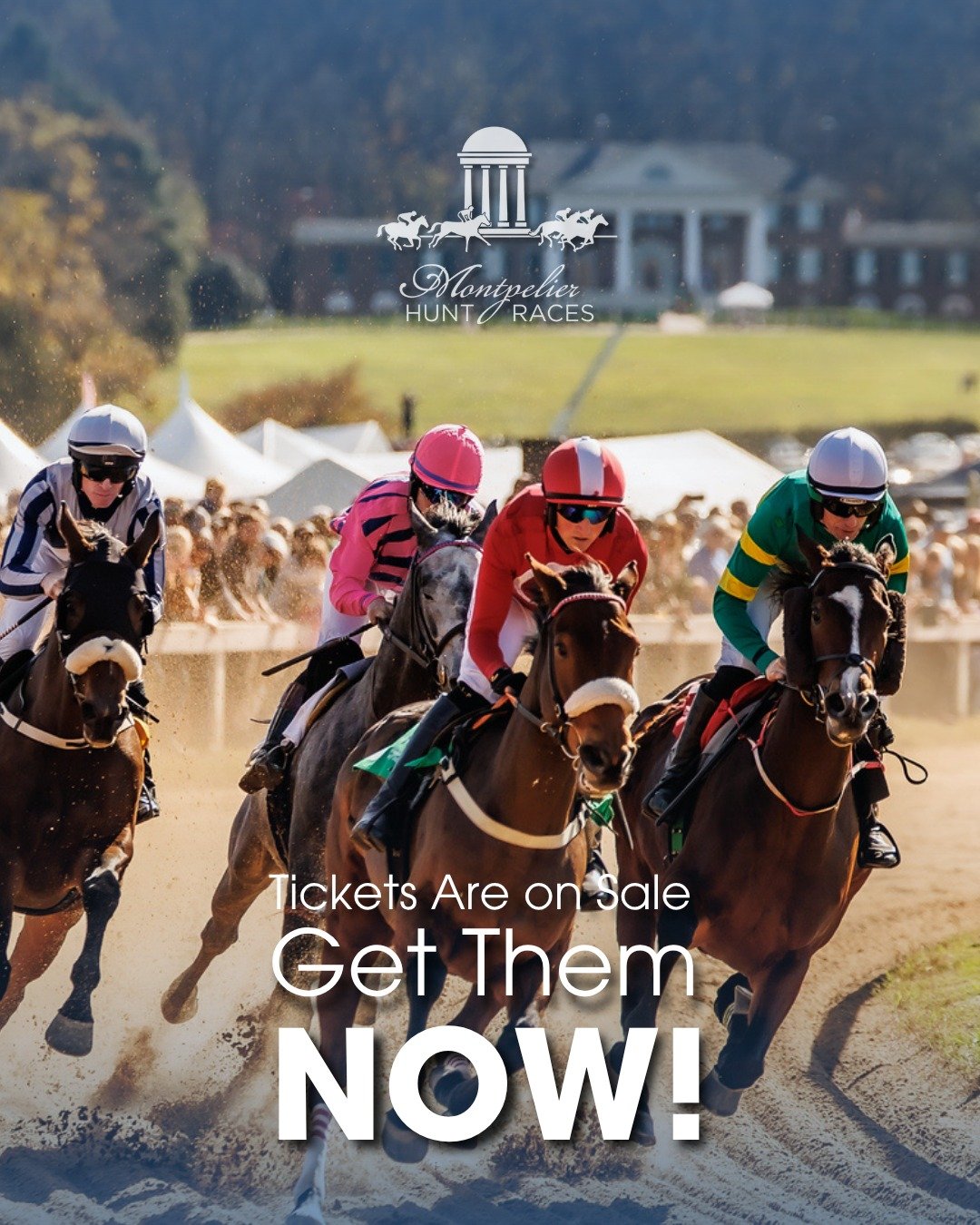 Tickets for the 91st Montpelier Hunt Races are officially on sale! 🎉 

Secure your spot for Race Day! Whether you're continuing a lifelong family tradition or joining us for the very first time, you won't want to miss it. 

Get your tickets now from