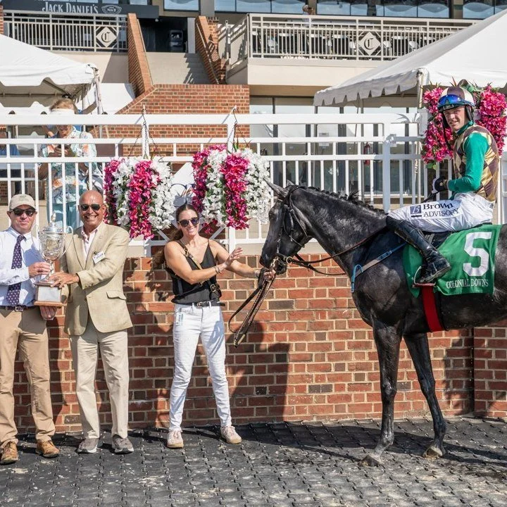 Persistence paid off for TimetoShine (FR)! After finishing second in the first two legs of the series, she won the Marion duPont Scott Stakes yesterday in a thrilling finale at @colonialdownsracetrack . 🏇

The Triple Tiara at Colonial Downs was a br