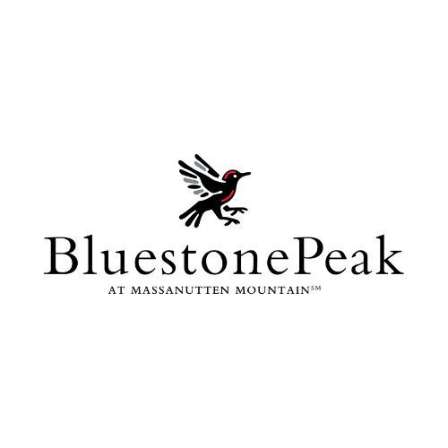 Bluestone Peak logo with a stylized black and red bird above the text