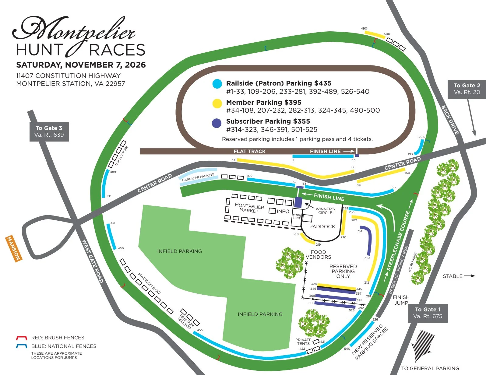 Map of Montpelier Horse Racing