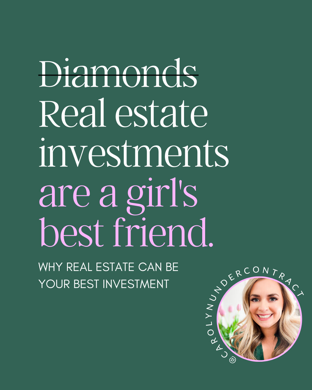 Goodbye diamonds. Hello homeownership 😍​​​​​​​​​
Women are opting for homeownership and when you learn why, you may decide to make real estate your bff too!

💎 Most real estate appreciates in value over time: Before you buy your home, talk to your 