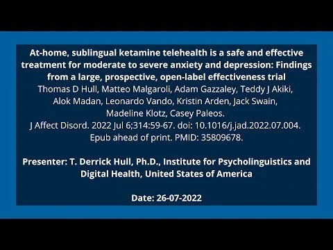 At-home, sublingual ketamine telehealth for moderate to severe anxiety and depression