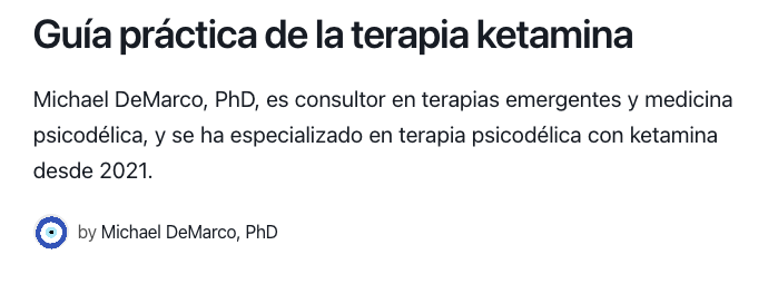 Guía práctica de la ketamina psicodélica
