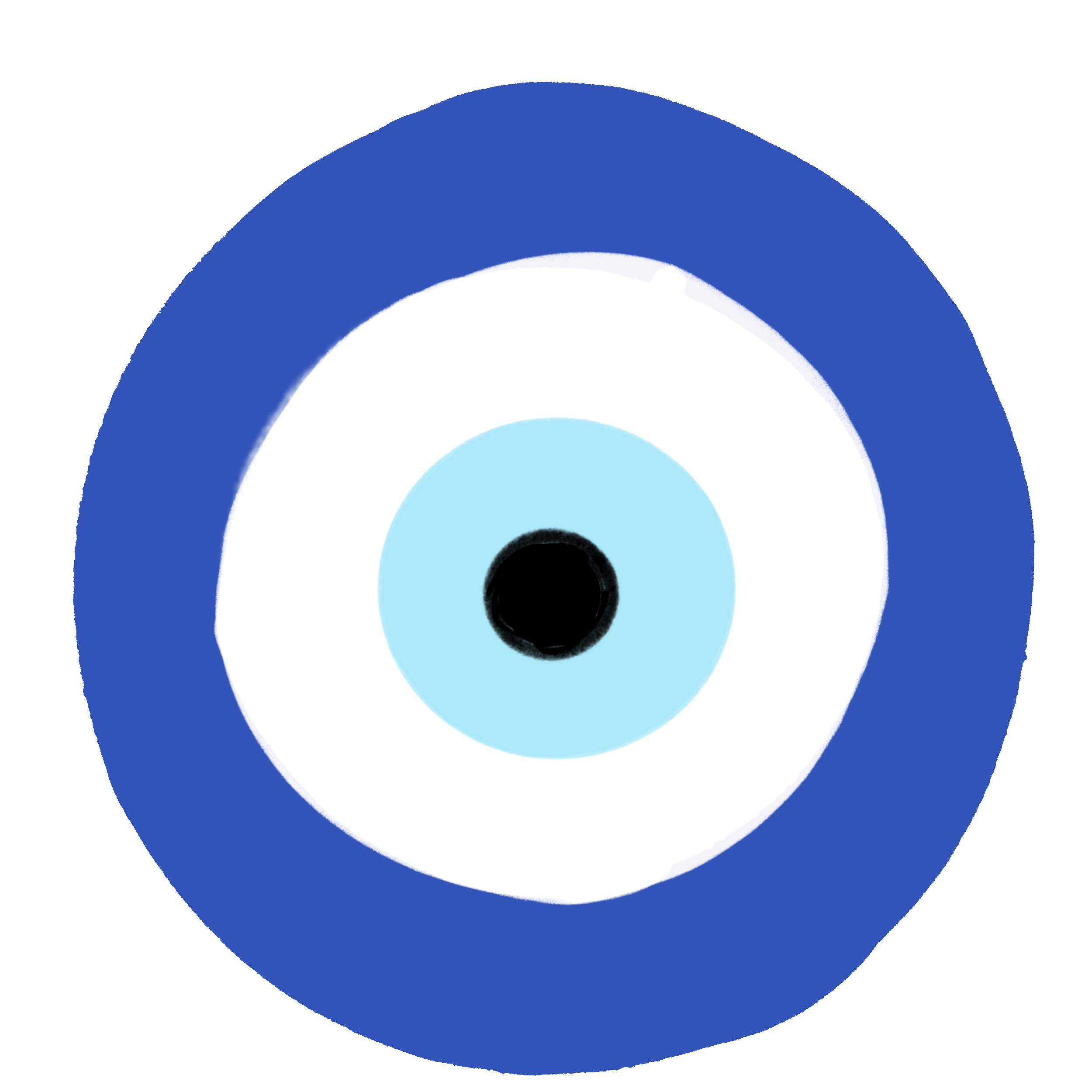 Imagen de un diseño que asemeja un ojo con círculos concéntricos en tonos azules, blancos y negros.