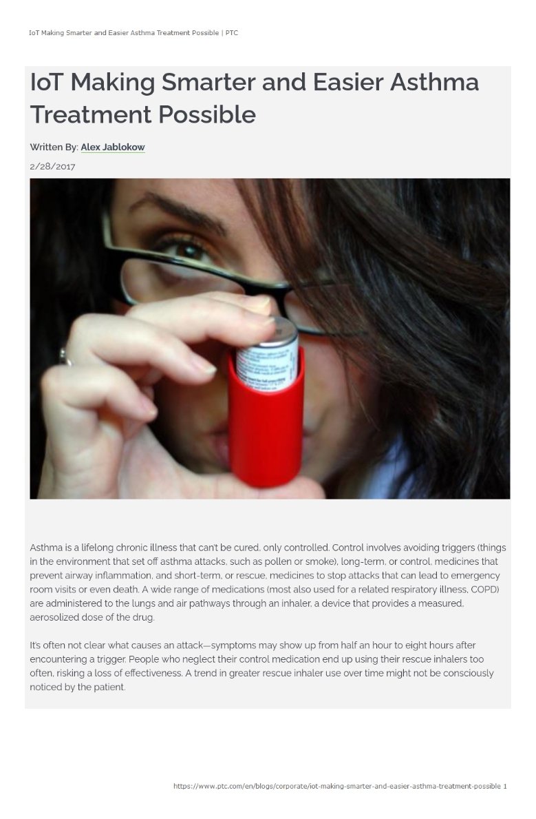 Blog post: IoT makes smarter and easier asthma treatment possible