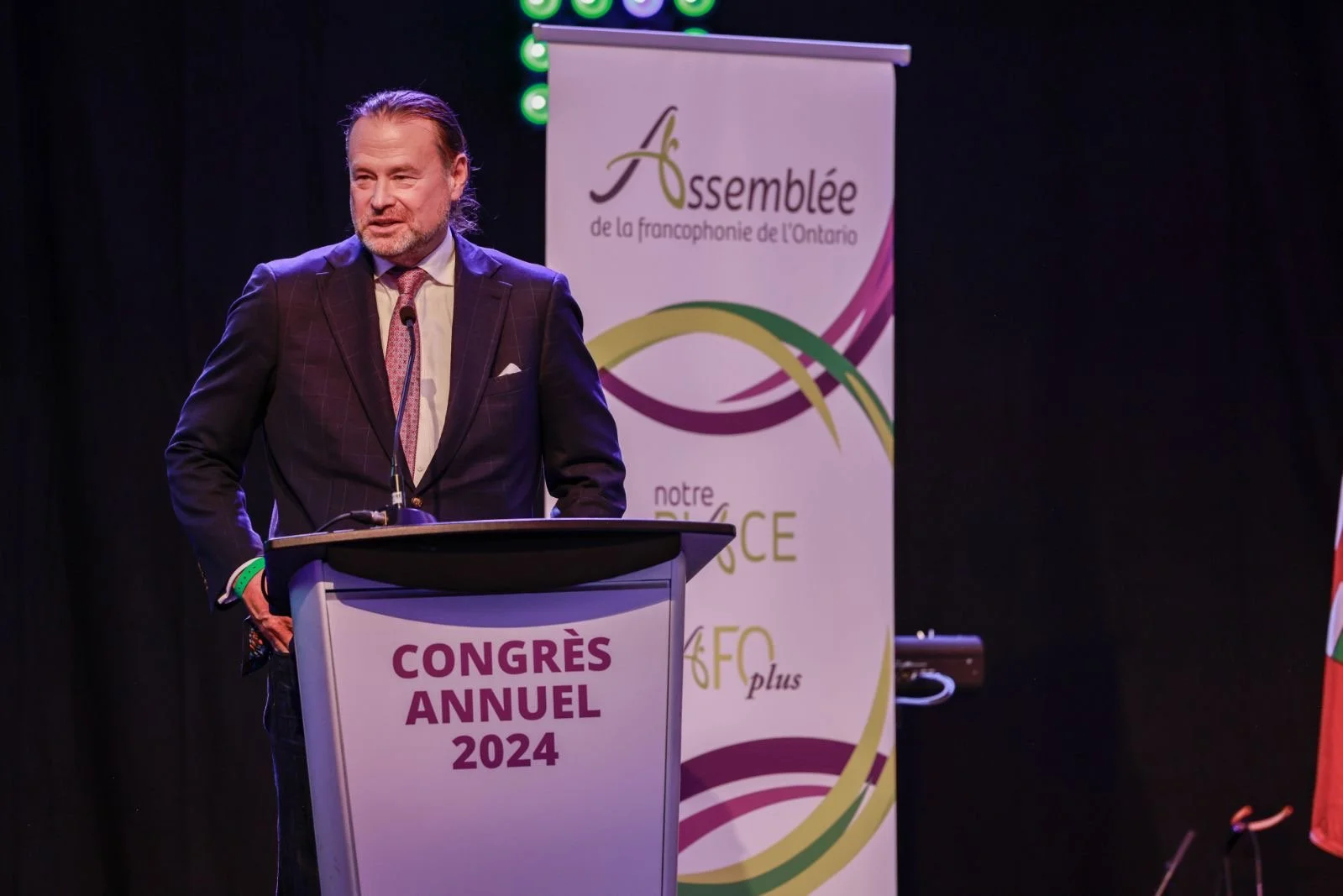 Speaking at the Annual General (Congrès Annuel) Meeting of the Assemblée de la Francophonie de l’Ontario in Ottawa, October 2024.