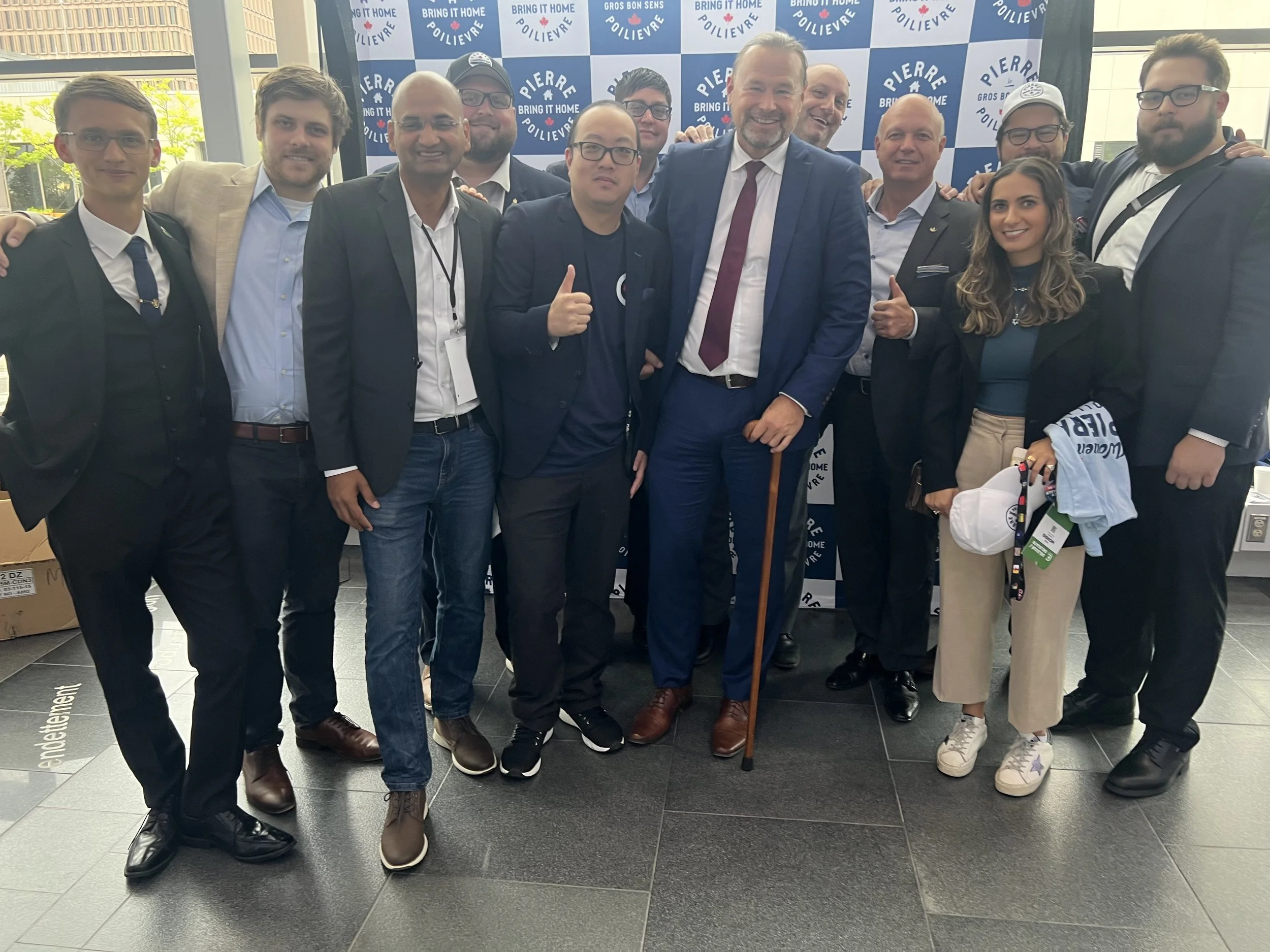 With some of the amazing volunteers in Quebec City, September 2023 - moments after learning of my reelection to the National Council.
