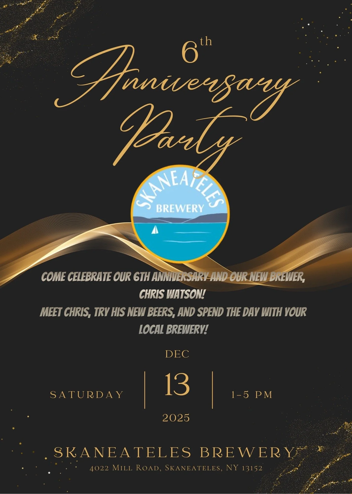 Brewery Anniversary Party and Meet Chris Watson our new brewer