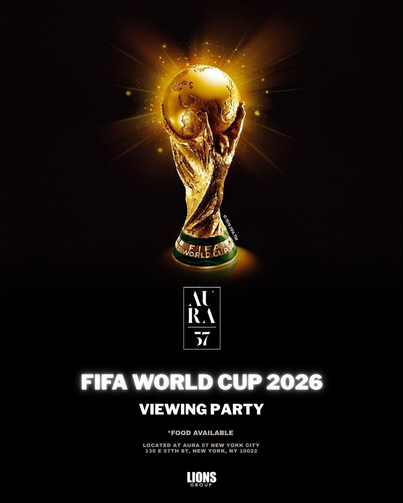 The World Cup is here and @aura57nyc is where NYC is watching 🌍⚽️

We showing ALL the big FIFA World Cup 2026 games &mdash; food on deck, private rooms available and the vibes are unmatched 🥂

Pull up and watch the beautiful game with us 🔥

📩 DM 
