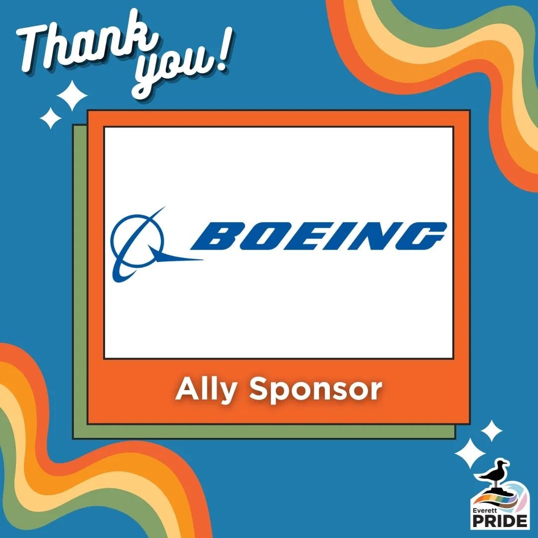 Thank you to our returning Ally Sponsor @boeing for your continued support.

We look forward to seeing you out there out the Block Party June 15th, 2024 from 11:00am to 6:00pm.

#EverertPride #EverettPride2024 #Ally