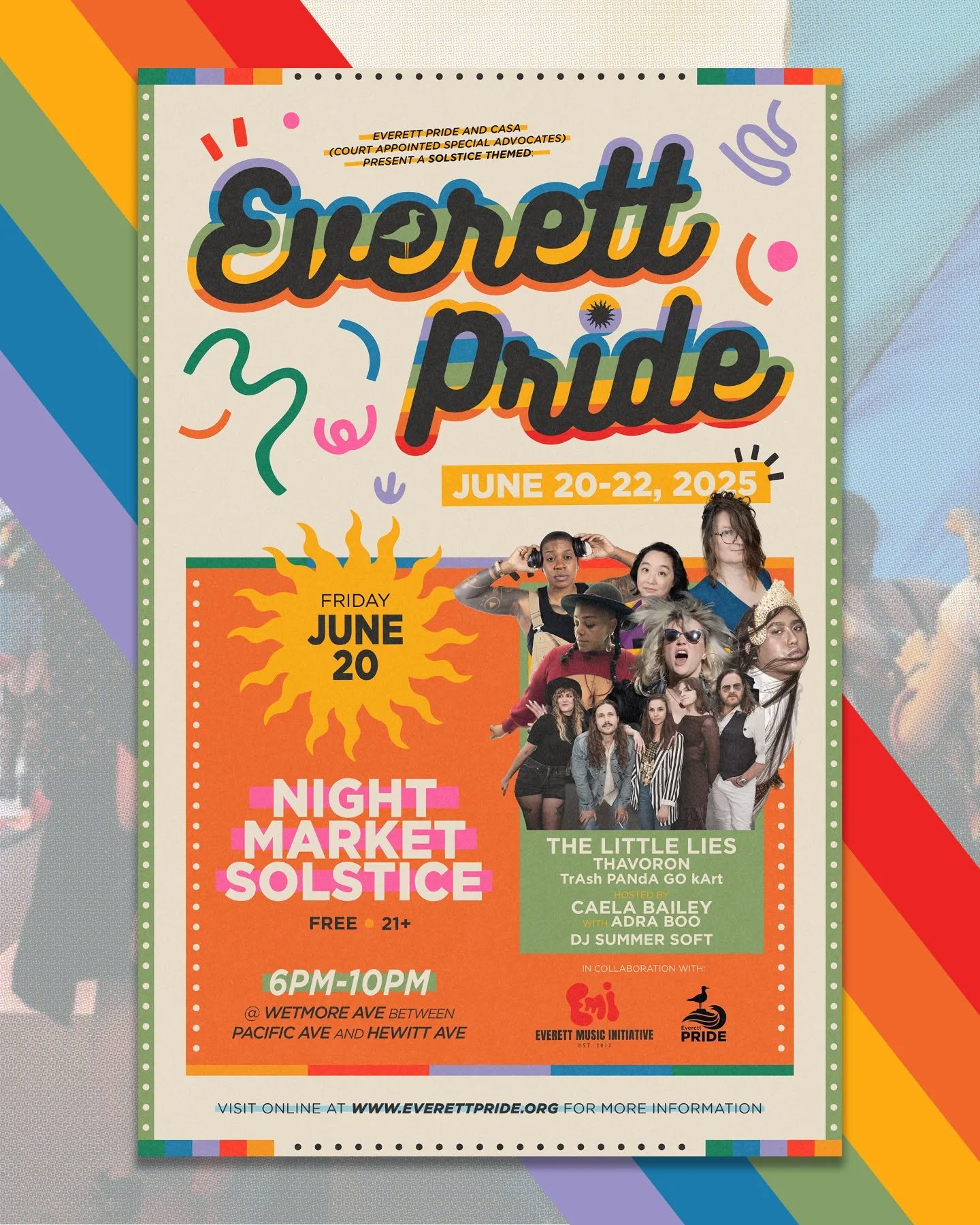 Join us June 20, 2025 from 6:00 pm to 10:00 pm for a Solstice themed concert event in collaboration with @everettmusicinitiative.
Be sure to share the love to all of our amazing performances we have lined up for the evening.
🎤 Hosted by @caela.th