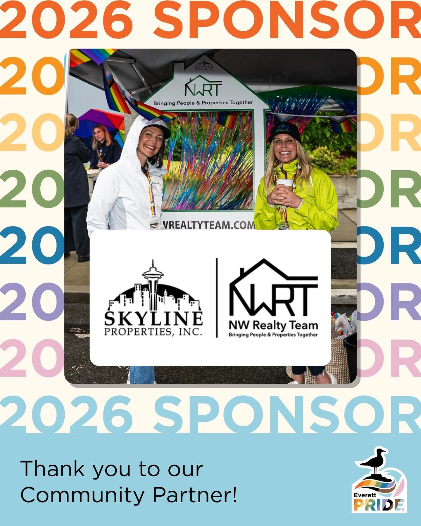 A big thank you to @amyroswall, NW Reality Team for sponsoring Everett Pride 2026.

Everett Pride wouldn&rsquo;t exist without the support of our amazing sponsors! 

The NW Realty Team was brought together by a shared vision of serving all of their c