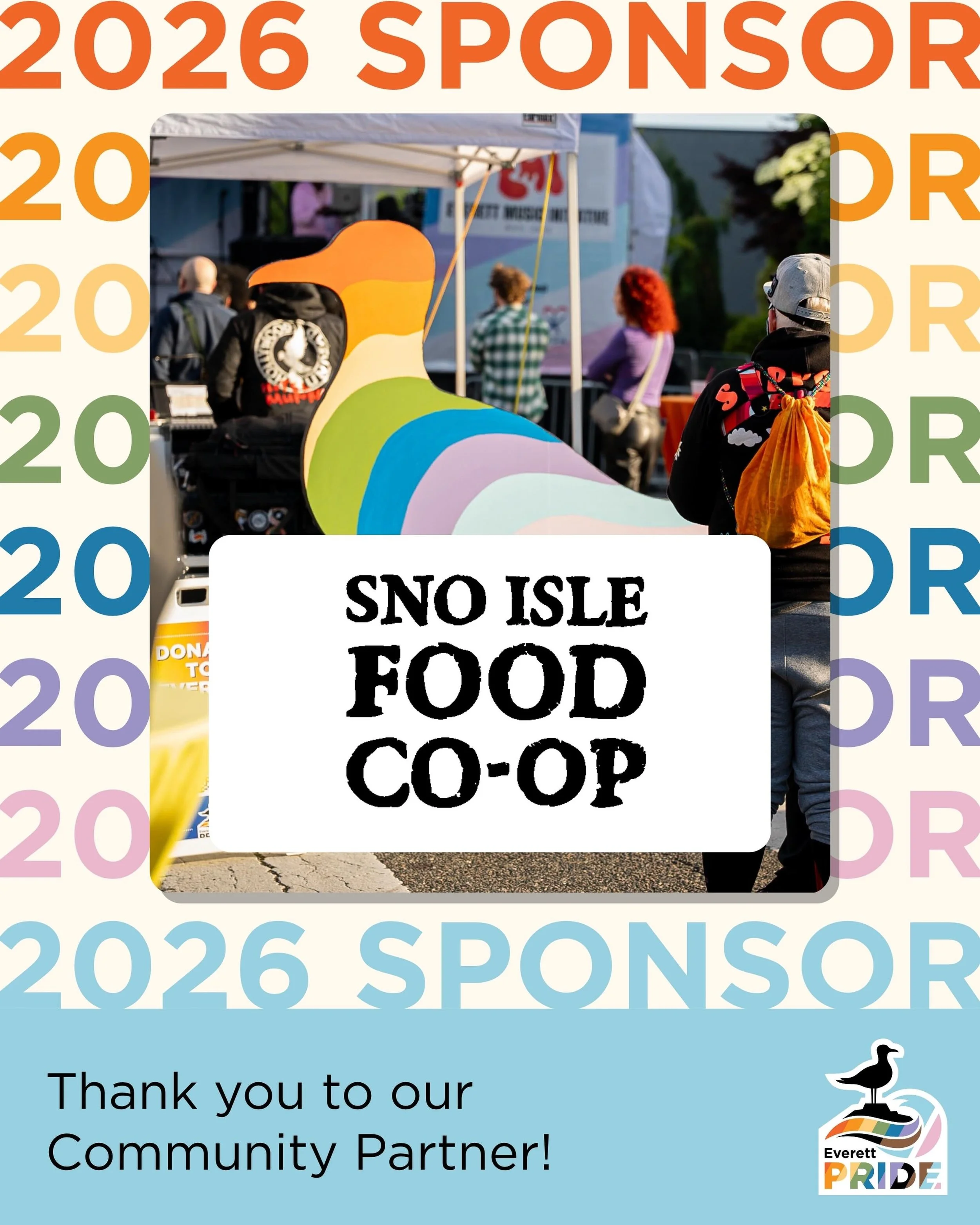 A big thank you to @snoislefoodcoop for sponsoring Everett Pride 2026 🌈💖

Everett Pride wouldn&rsquo;t exist without the support of our amazing sponsors! 

Sno-Isle Food Co-op&rsquo;s vision statement is &ldquo;Growing the health of our communities