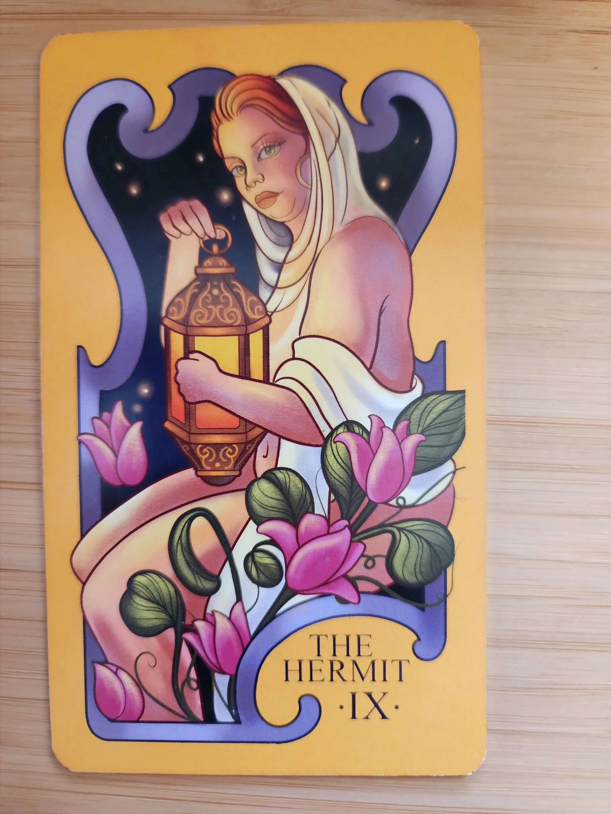 The Hermit tarot card representing reflection, solitude, and Virgo energy