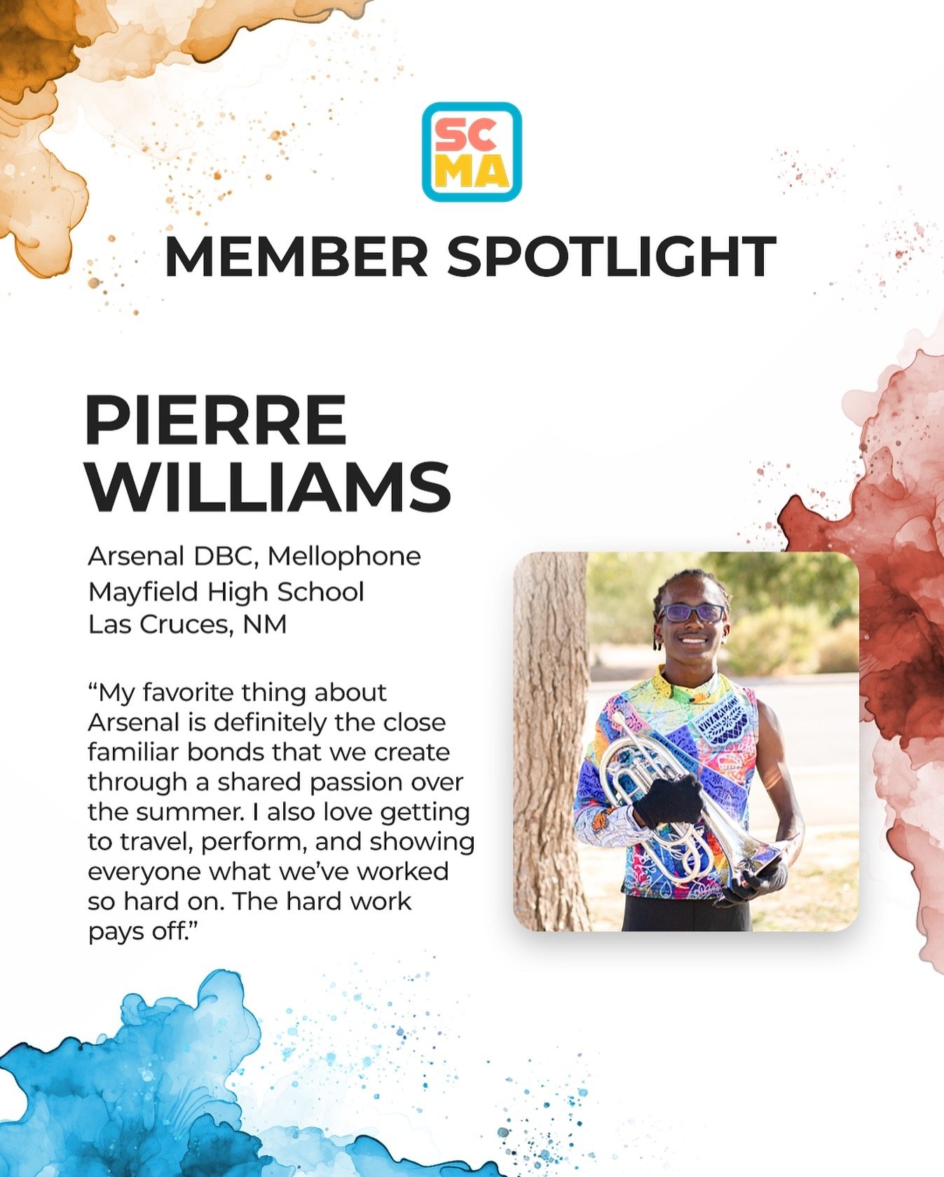 Meet Pierre Williams from Arsenal! Pierre is a veteran member and will be marching Arsenal again this summer. Hear what keeps him coming back! 

#suncitymusicalarts #nonprofit #music #marchingband #arsenaldbc #dci #drumcorps
