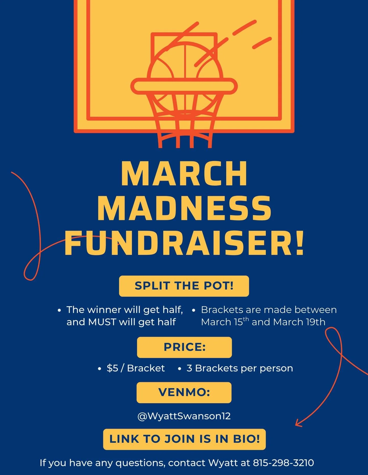 Make a bracket and join our March Madness fundraiser from now until March 19th! 🏀 LINK TO JOIN IN BIO