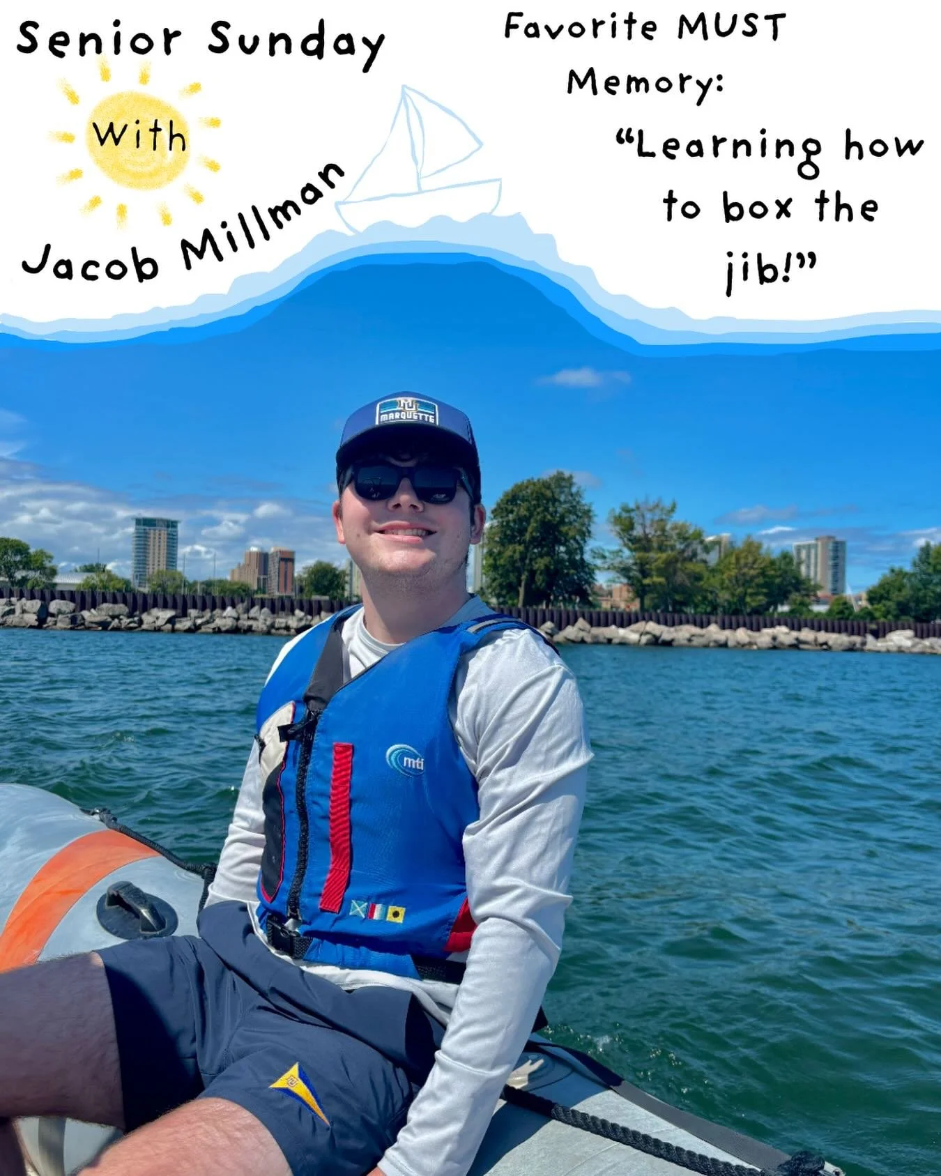 Happy Senior Sunday to all that celebrate! Today we are highlighting senior Jacob Millman! His favorite memory with the team is learning to box the jib! After graduation, he will be working in Chicago. Congratulations Jacob! The workforce is lucky to