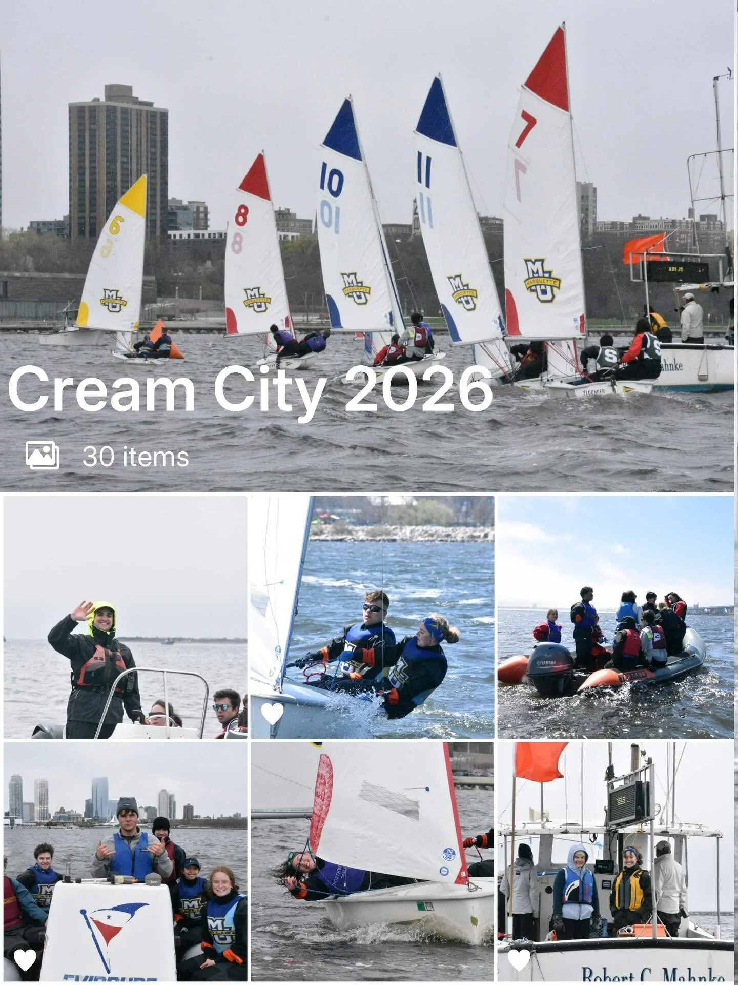 Cream City recap! 🧀

The Golden Eagles placed 2nd overall this past weekend! 🦅 Huge thank you to @mcsasailing, @spartansailing, @minnesotasailing, @northwesternsailing, and @uchicago_sailing for some great racing! 

We are so grateful to our volunt